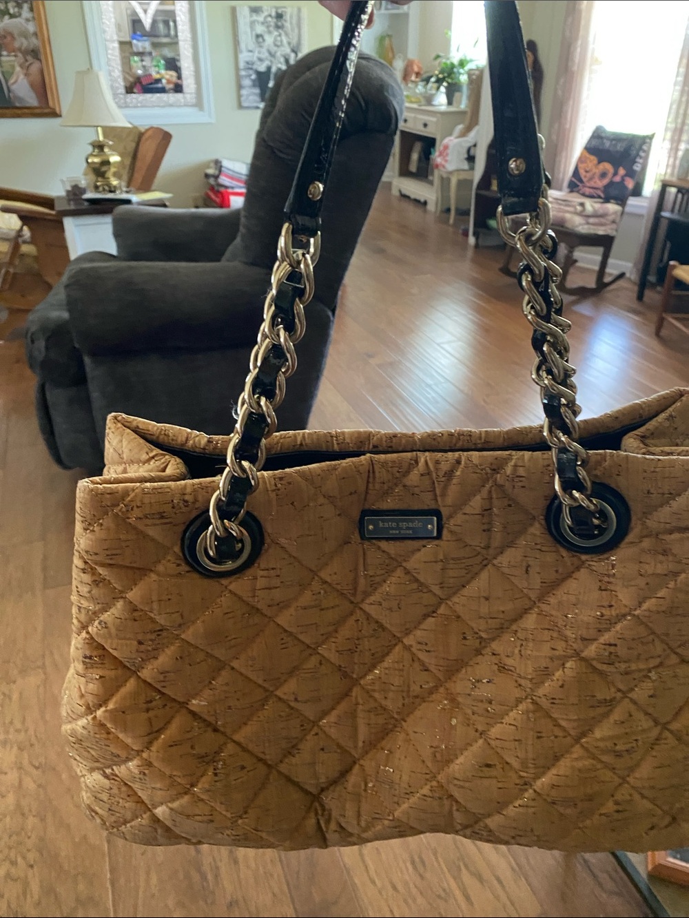 kate spade Quilted Shoulder Bag in Camel
